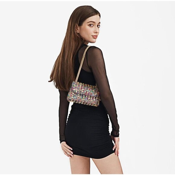 Women Gold Rhinestone Sparkling Evening Clutch Bag for Women, Ideal for Weddings - Picture 9 of 9